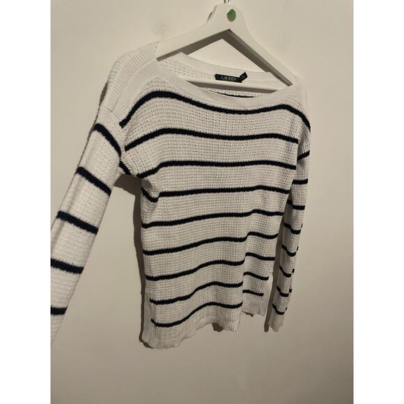 Ralph Lauren Denim Women's Boatneck Knitted Long Sleeve Casual Top Striped XS - Picture 3 of 7